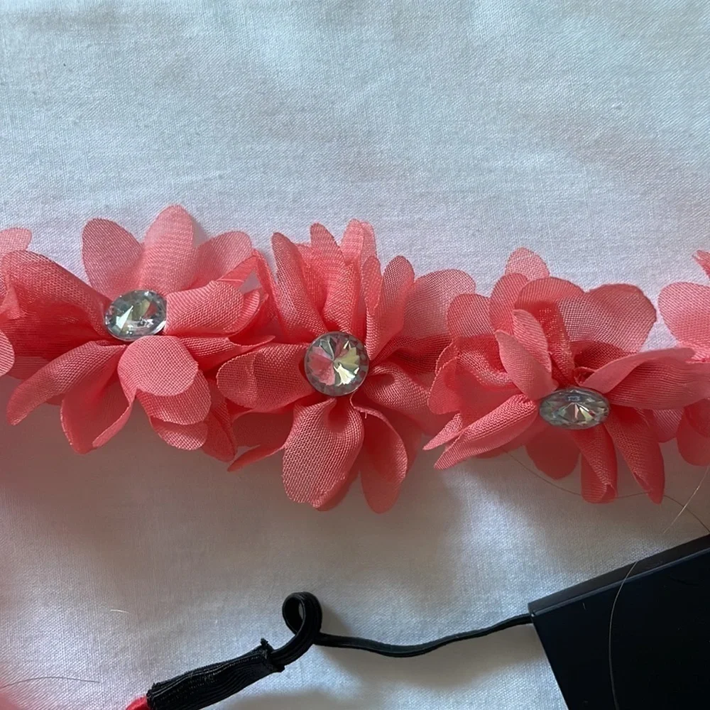 Full Tilt Women’s Pink Daisy Headband with Silver Rhinestones